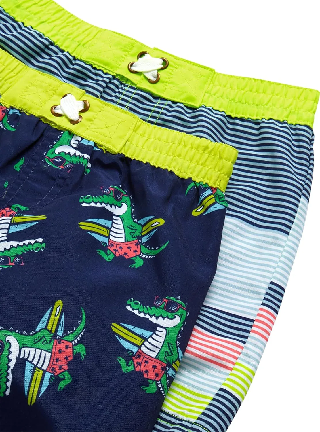 Toddler Baby Boys Swim Set - 4 Piece Swim Trunks and Short Sleeve Rash Guard for Boys Kids Swimwear (Sizes: 12M-7)