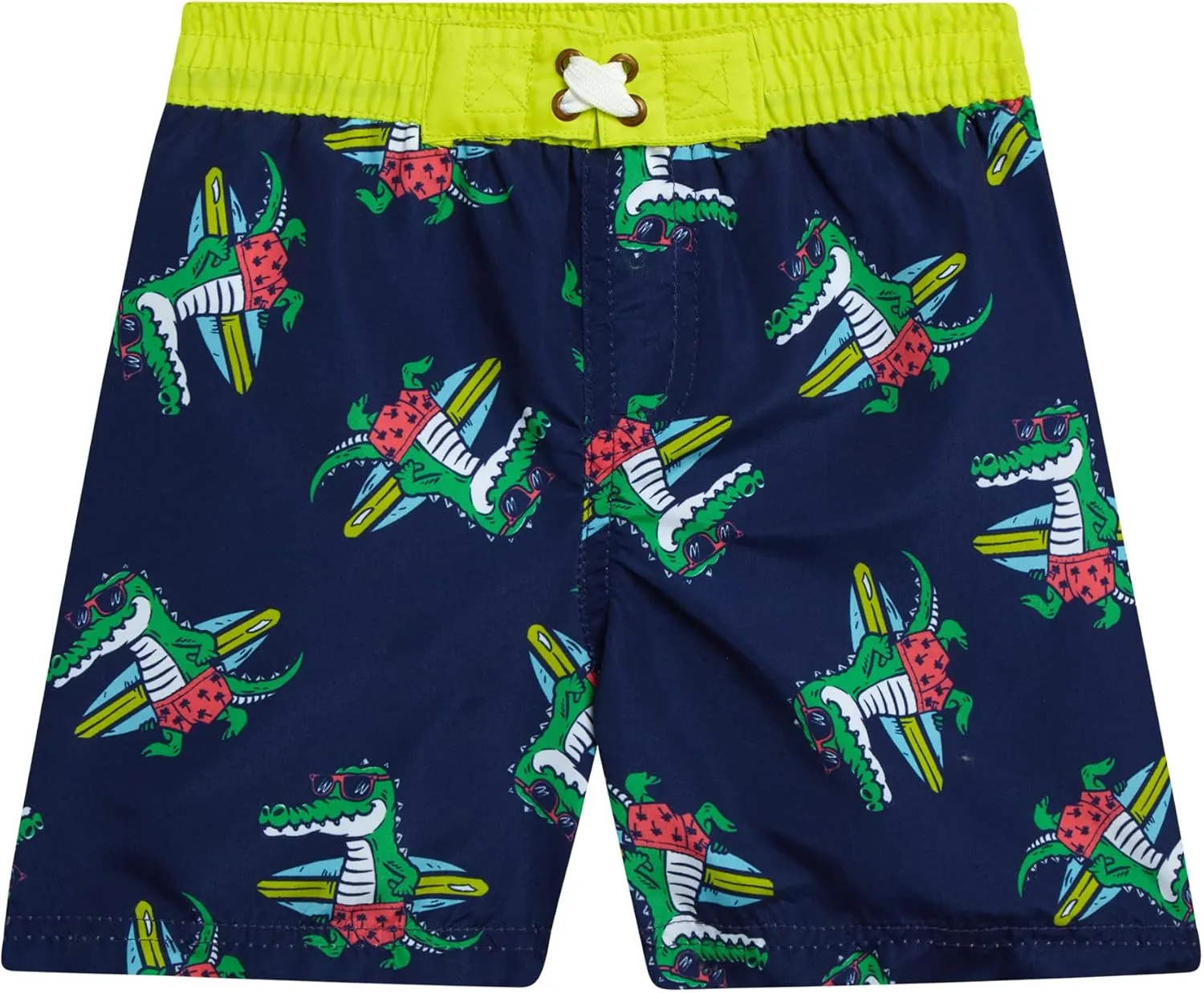 Toddler Baby Boys Swim Set - 4 Piece Swim Trunks and Short Sleeve Rash Guard for Boys Kids Swimwear (Sizes: 12M-7)