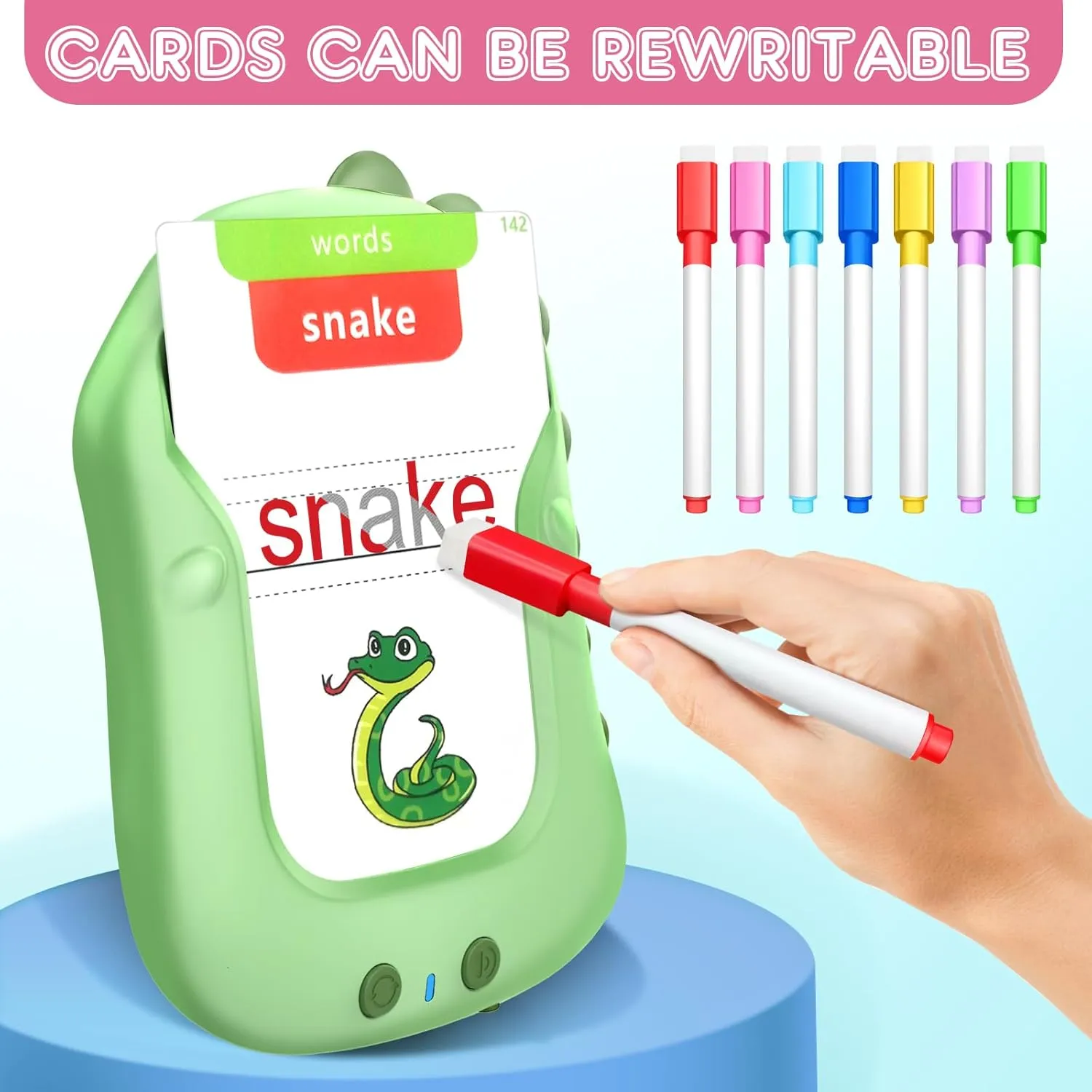 Toddler Toys Talking Flash Cards With Drawing for Toddlers 3-8 Years, 224 Sight Words for Montessori Learning, Pocket Speech Therapy & Autism Sensory Toys for Kids Educational Flashcards for Boys Gift