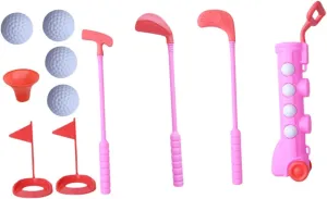 Toddlers Golf Set Kids Golf Club Gifts Hand Eye Coordination Sports Mini Golfs Play Set for Boys Girls 3 4 5 6 7 8 Years Old, Pink