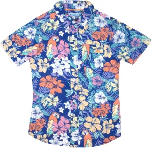 Tommy Bahama Boys Classic Woven Button-Down Shirt - Summer Short-Sleeve Hawaiian Shirt with Pocket for Kids