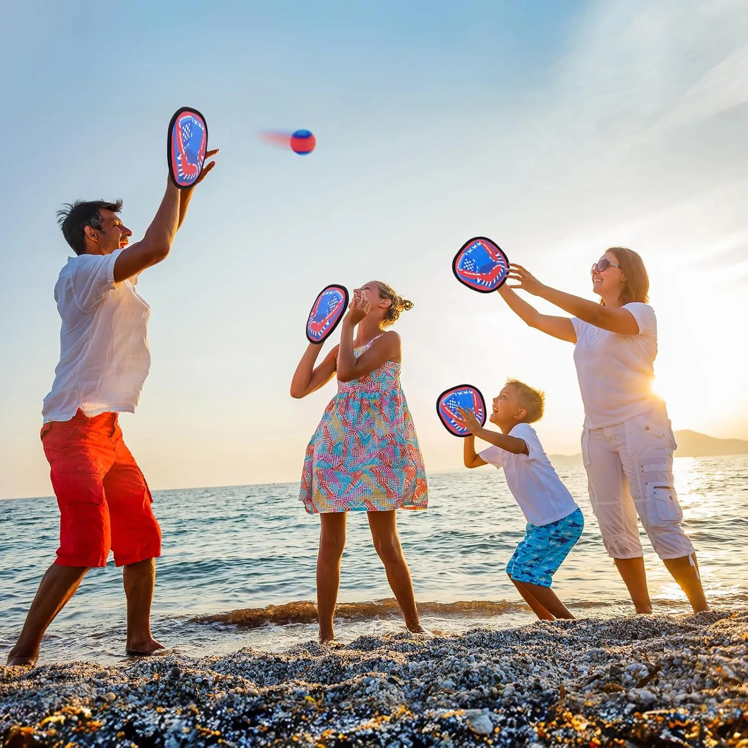 Toss and Catch Game Ball Set Beach Pool Outdoor Toys for Kids Ages 3-4 5-7 8-12, Yard Games Backyard Outside Toys for 3 4 5 6 7 8 Year Old Boys Girls Gift Toddler Baseball Training Glove