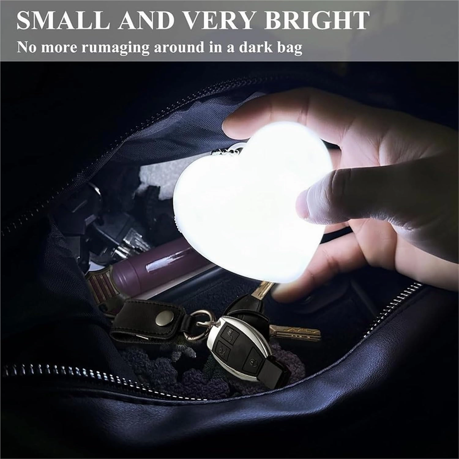 Touch Activated Purse Light, Purse Light Handbag Light, Heart Purse Light, Purse Light with Automatic Sensor, Small Portable Glow Purse Light, Mini Touch Purse LED Lamp (c#)