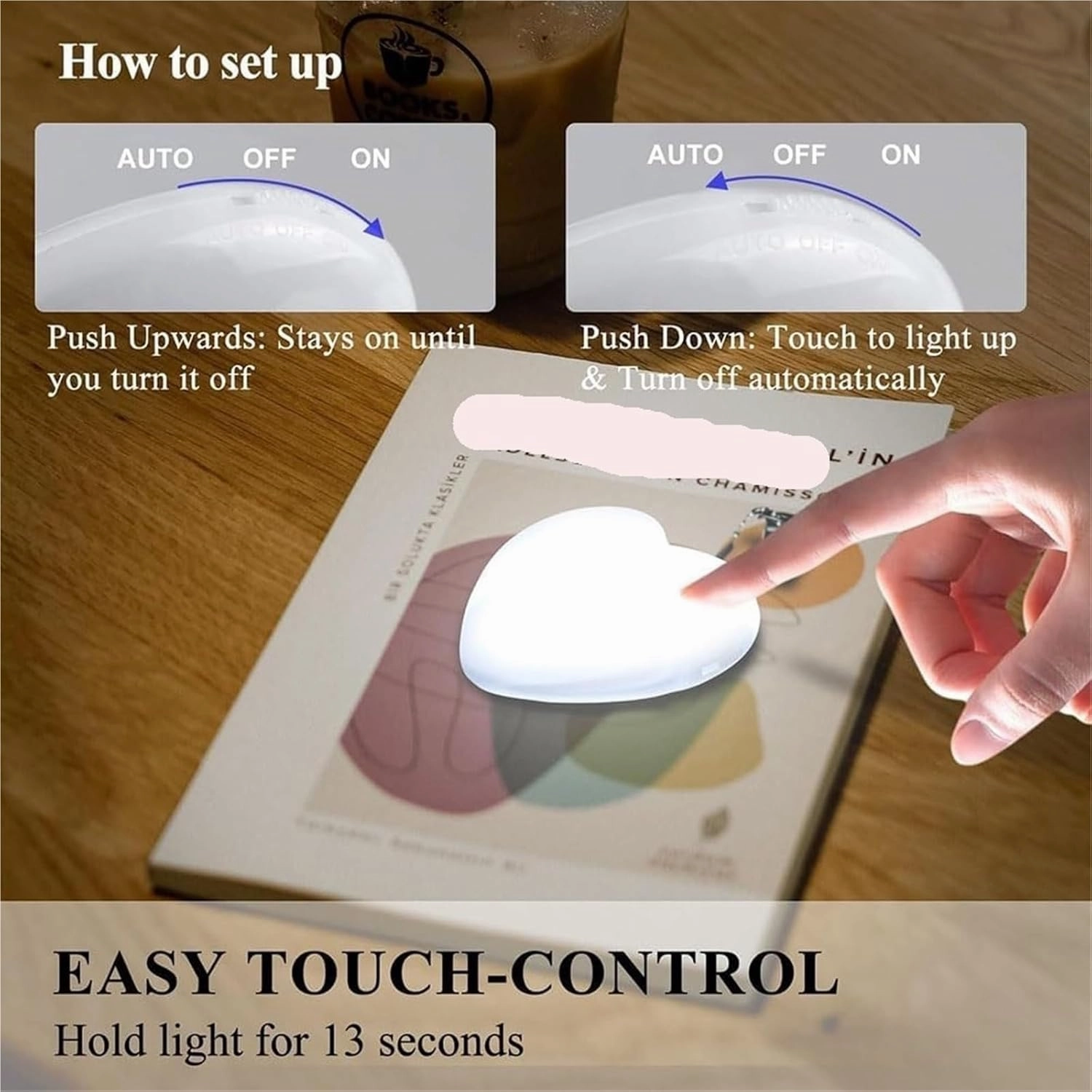 Touch Activated Purse Light, Purse Light Handbag Light, Heart Purse Light, Purse Light with Automatic Sensor, Small Portable Glow Purse Light, Mini Touch Purse LED Lamp (c#)
