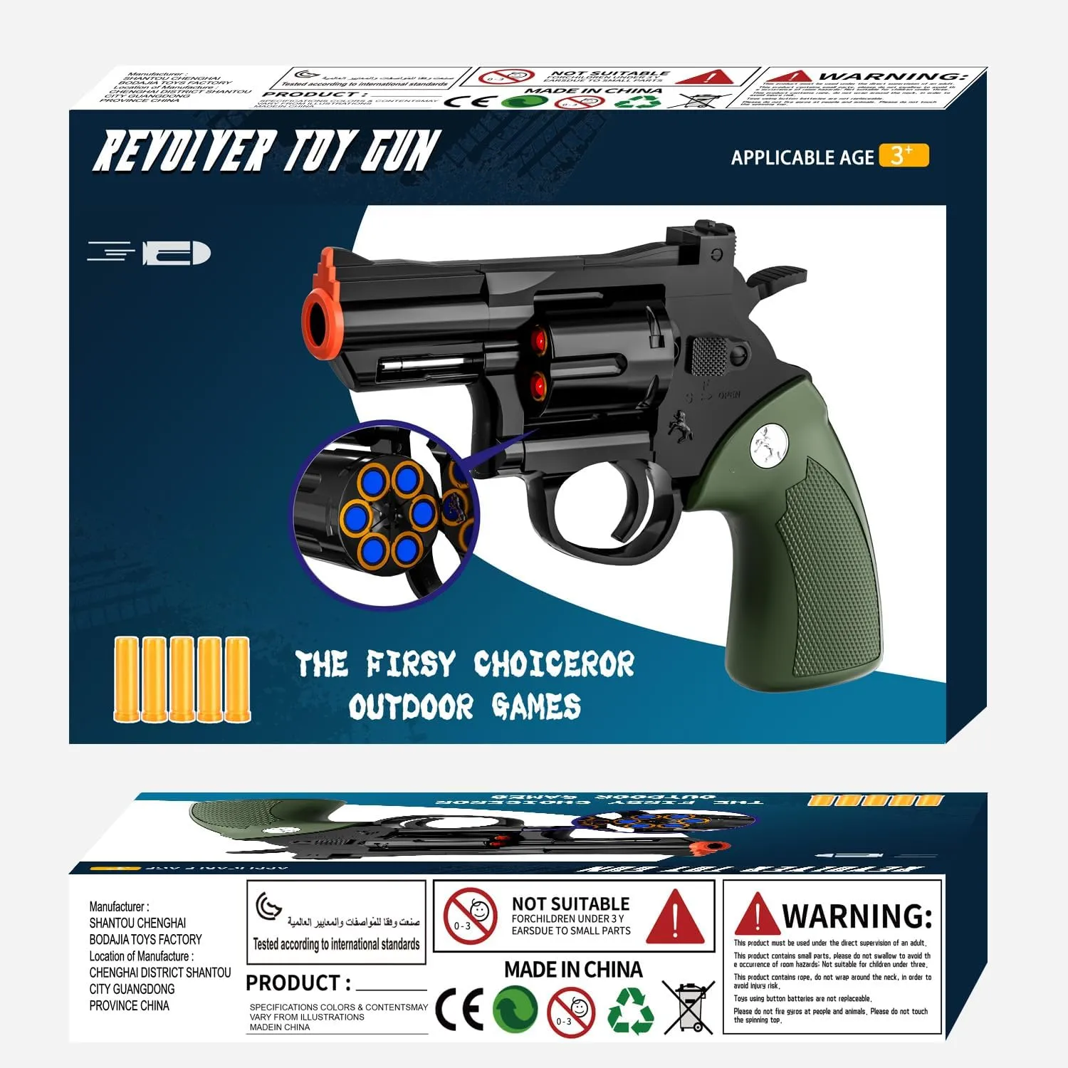 Toy Gun Soft Bullet Toy Revolver,Can fire Sponge Bullets,with 40 Bullets,for Age of 6 7 8 9 10  Years Old Kid Boys Girls（Green）