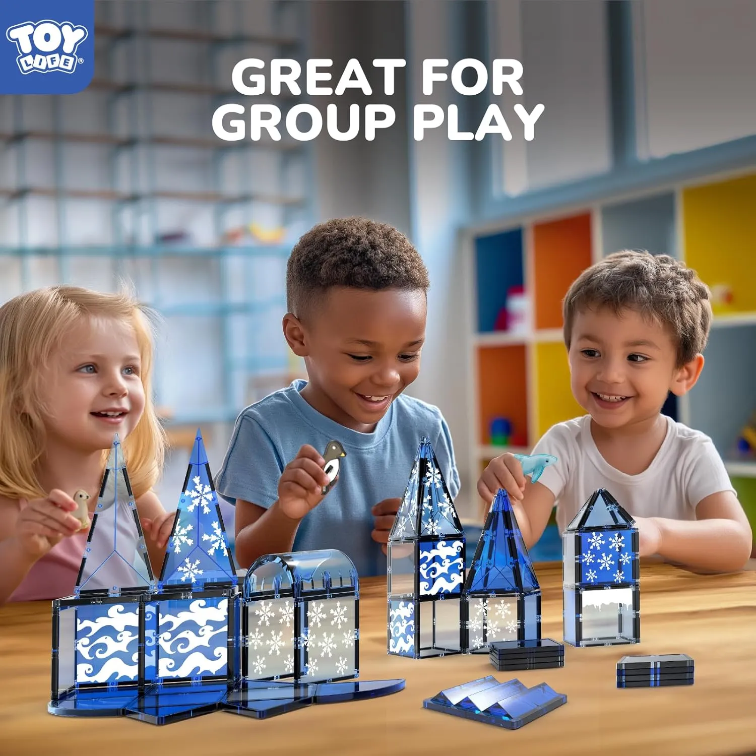 TOY Life Magnetic Tiles for Kids Ages 4-8, Magnetic Toys for Toddlers 3 , Magnet Tile Building Toy for Kids Ages 3-5, Magnet Building Tiles, Toddlers Preschool