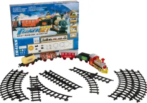 Toy Train Set Rocky Miners Carriage Classic Train Locomotive Engine, Carriage Cars, Easy to Set Up