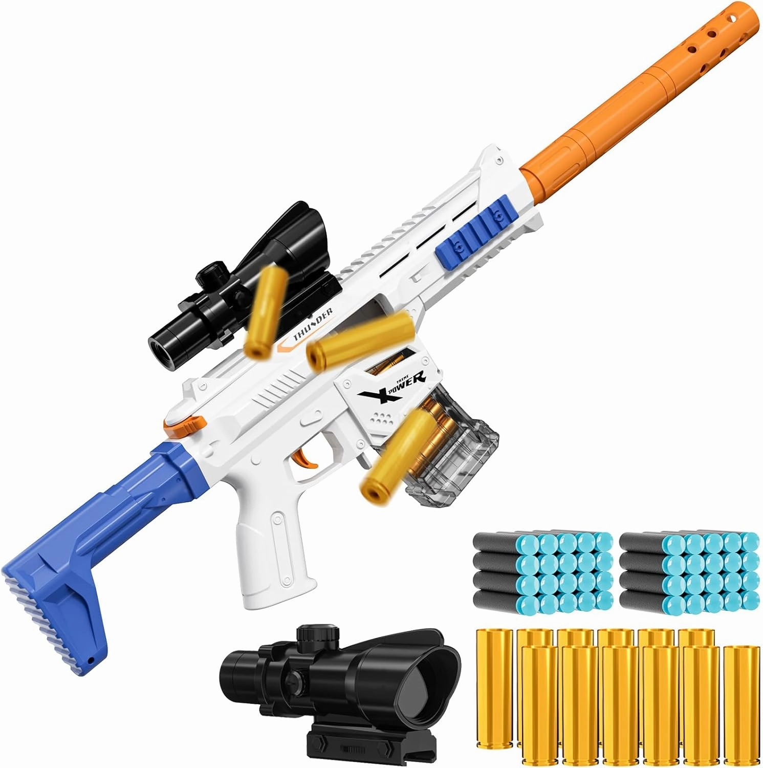 Toy Gun Foam Blasters (28-Inch) Soft Bullet Sniper Rifle (with12 Shell 40 Soft Darts) Outdoor Shooting Games Toys for 6-12 Year Old Boys & Girls Adults, Gifts for Birthday Xmas
