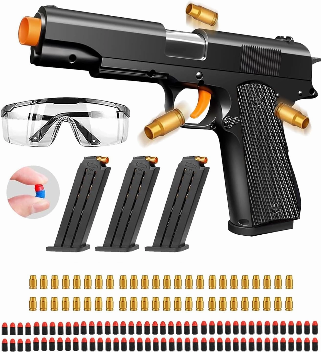 Toy Gun, Shell Ejecting Toy Gun with Soft Bullets, Educational Model Toy Pistol Shooting Game, Gifts for Kids Boys Girls
