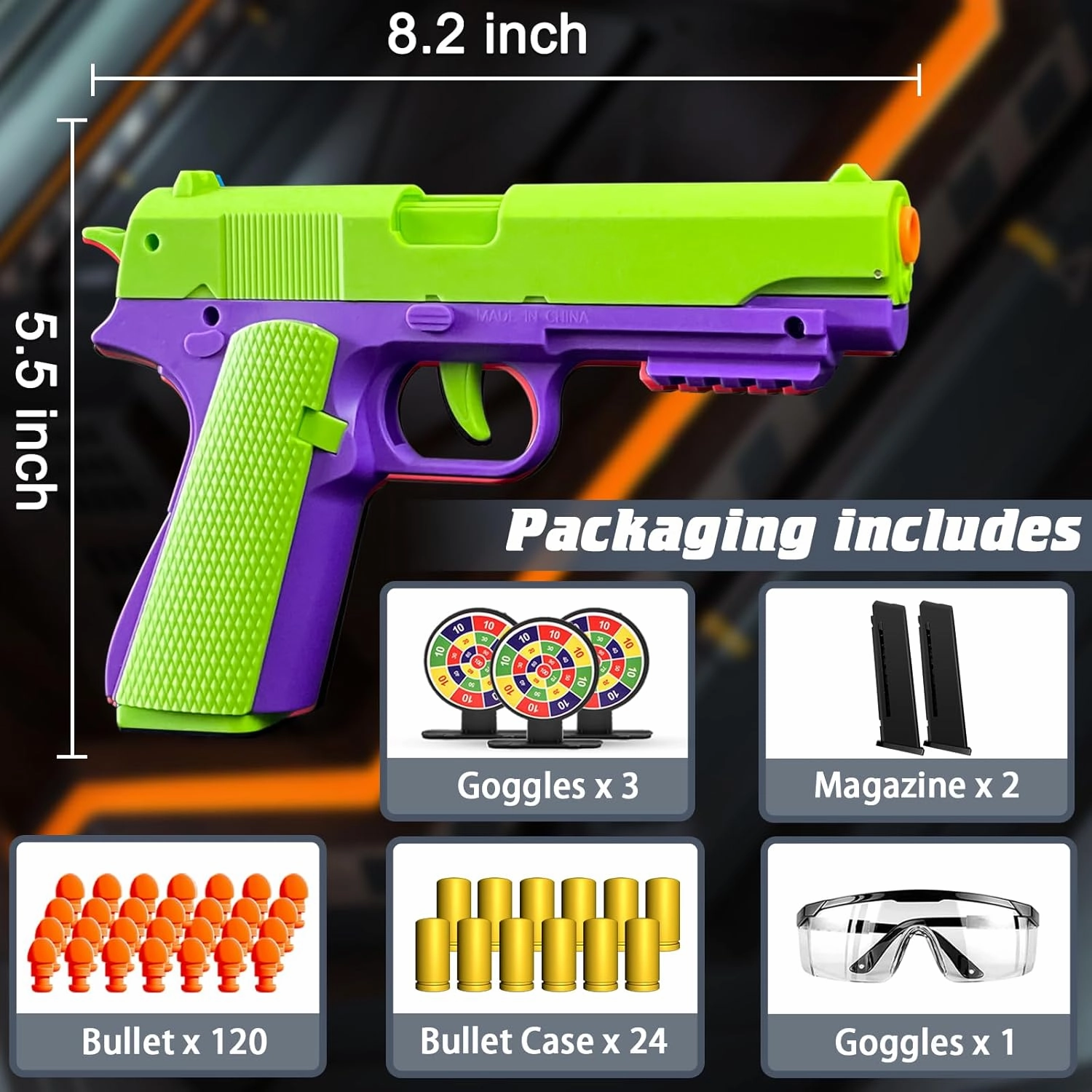 Toy Gun with Automatic Reloading Rebound Shell Ejecting and Soft Foam Blaster, Ideal for Shooting Games, Education Model Toys, Gift for Kids Boys Girls