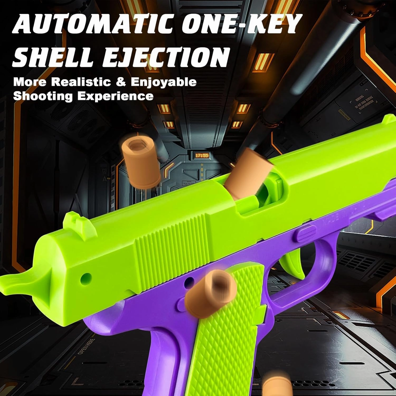 Toy Gun with Automatic Reloading Rebound Shell Ejecting and Soft Foam Blaster, Ideal for Shooting Games, Education Model Toys, Gift for Kids Boys Girls