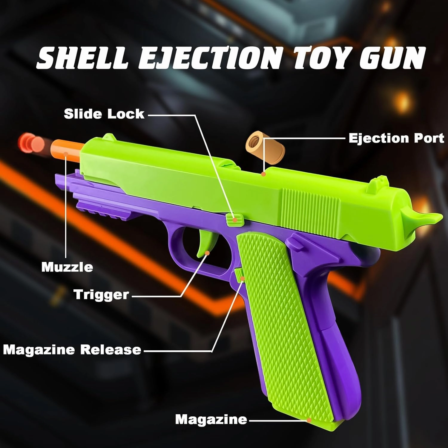 Toy Gun with Automatic Reloading Rebound Shell Ejecting and Soft Foam Blaster, Ideal for Shooting Games, Education Model Toys, Gift for Kids Boys Girls