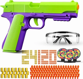Toy Gun with Automatic Reloading Rebound Shell Ejecting and Soft Foam Blaster, Ideal for Shooting Games, Education Model Toys, Gift for Kids Boys Girls