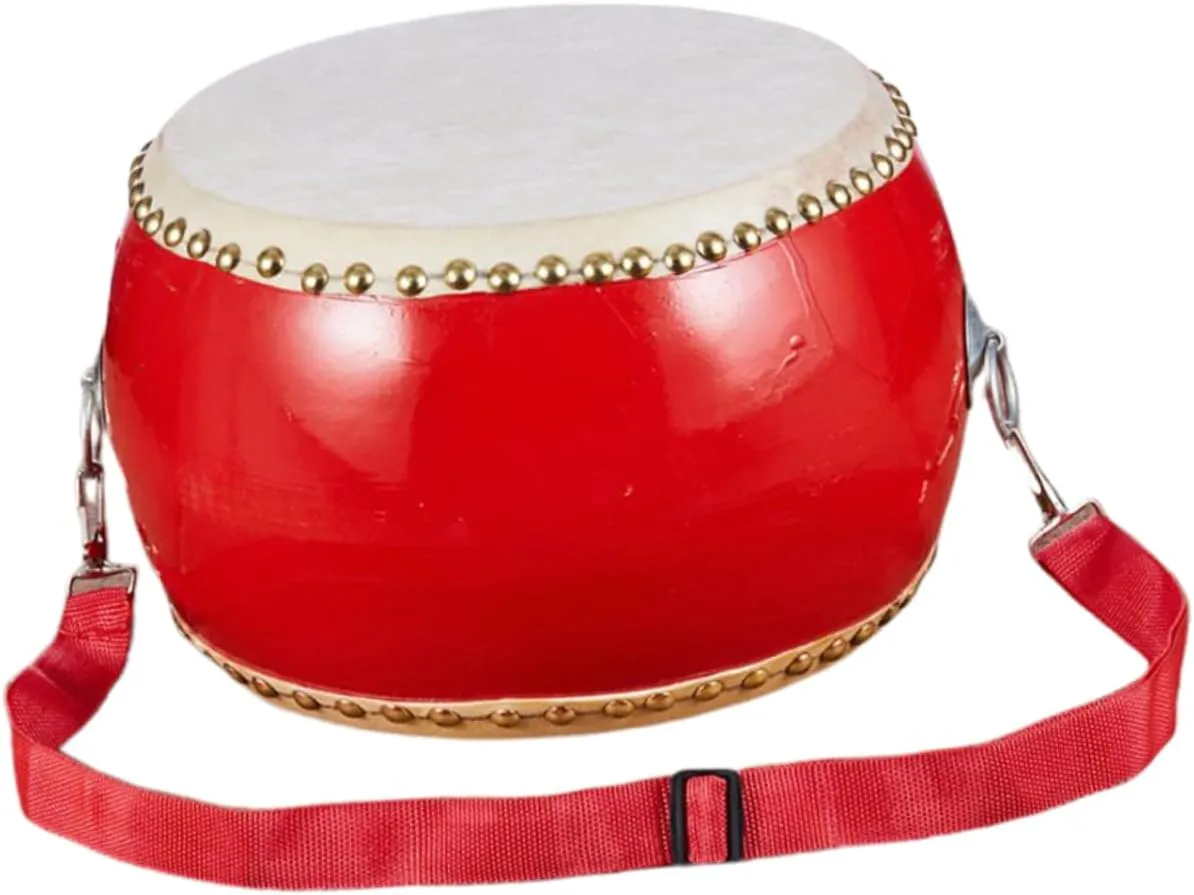 Toyvian Wooden Drum Percussion Instrument for Boys and Girls Music Toy with Sticks and Strap Design for Hand-Eye Coordination Development for Birthdays and Boy Girl Day