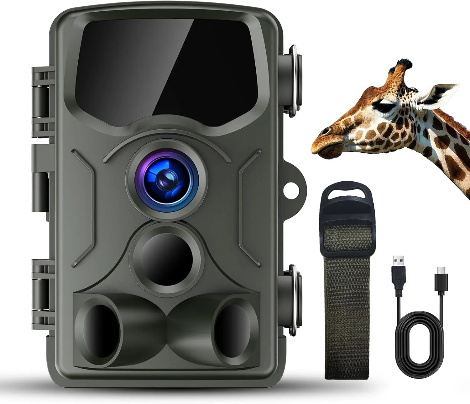 Trail Camera Night-Vision Motion Activated - 4K 32MP Game Camera 0.2s Trigger Time Motion Activated Gaming Cameras,105° Wide-Angle 850nm Infrared LEDs for Wildlife Monitoring