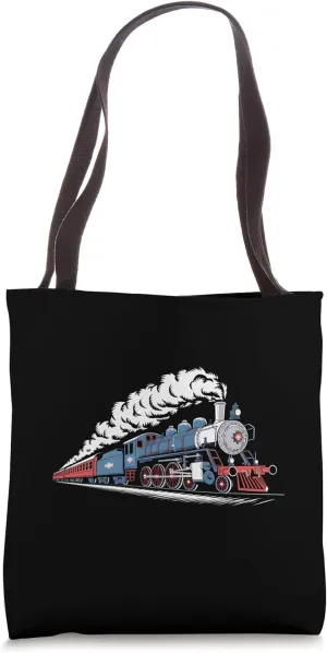 Train Railroad Locomotive Engine Retro Travel Gift Tote Bag