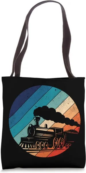 Train Railroad Vintage Retro Locomotive Old Model Tote Bag
