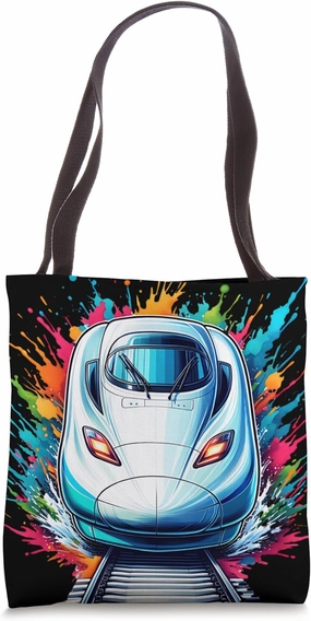 Train Railfan Bullet Railway Lines Railroad Tote Bag