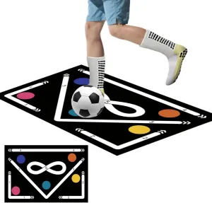 Training Mat - Football Footstep Training Mat, Football Training Pace Ball Control Equipment - 23.6x35.4in Non Slip Exercise Mat Agility Football Training Equipment for Corner Football Field Ground