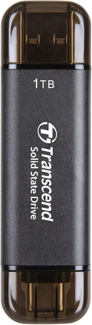 Transcend 1TB External SSD, Up to 1,050MB/s, USB Hard Drive for Tesla, iPhone&iPad&Mac, Steam Deck, ROG Ally, MSI Claw, Windows&Android, PS5&Xbox, Smart TV, 2-in-1 Type C &A, USB 3.2 Gen2 Portable SSD