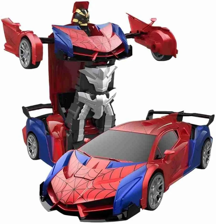 Transforming Rc Cars Toys for Boys 4-7 8-12, 2.4Ghz Remote Control Car Transform Robot, 1:18 Scale One-Button Deformation 360° Rotation Car Toy