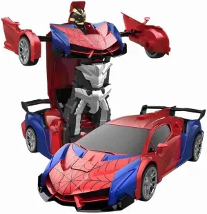 Transforming Rc Cars Toys for Boys 4-7 8-12, 2.4Ghz Remote Control Car Transform Robot, 1:18 Scale One-Button Deformation 360° Rotation Car Toy
