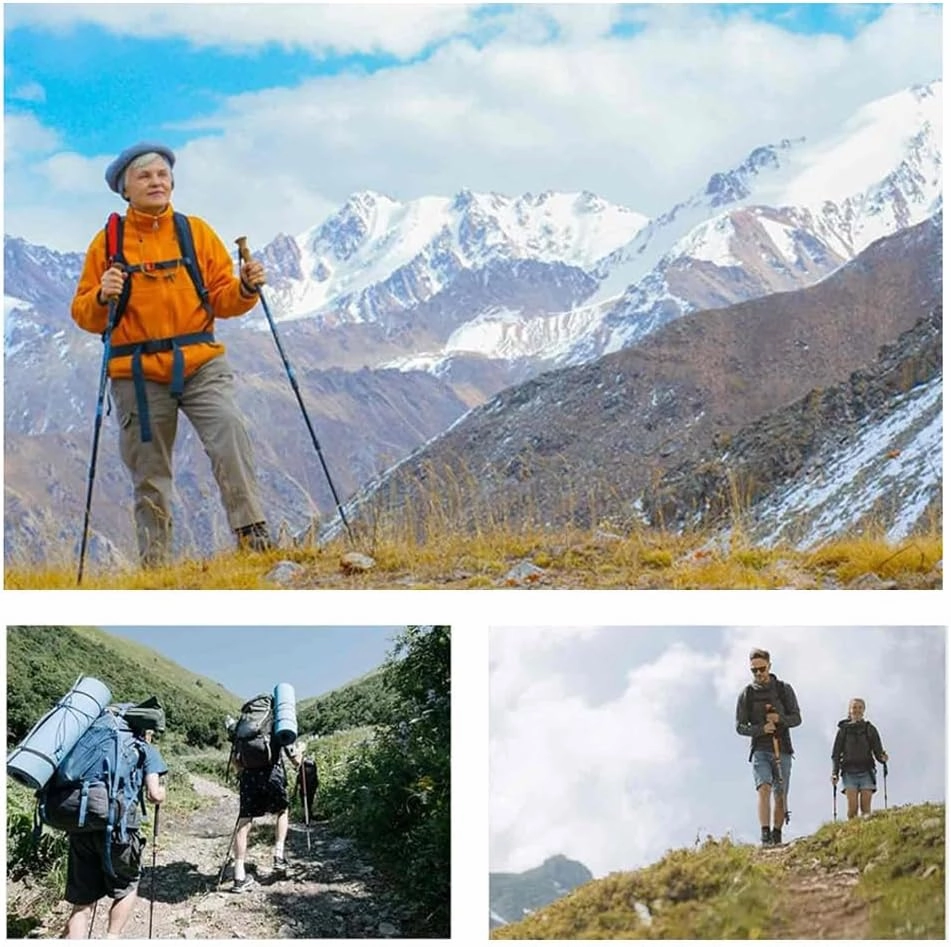 Trekking Poles for Hiking and Walking - Lightweight Aluminum Adjustable Hiker Walking Pole,Walking Sticks for Men, Women,Camping Gear 2 Pack