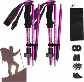Trekking Poles for Hiking and Walking - Lightweight Aluminum Adjustable Hiker Walking Pole,Walking Sticks for Men, Women,Camping Gear 2 Pack