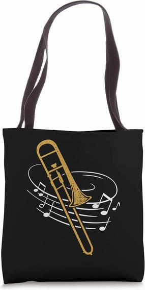 Trombone Sheet Music Orchestra Brass Instrument Trombonist Tote Bag