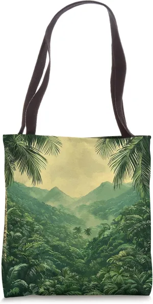 Tropical Rainforest Canopy Landscape Vintage Graphic Tote Bag