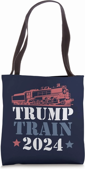 Trump Train 2024 Funny President Trump Supporter Re-election Tote Bag