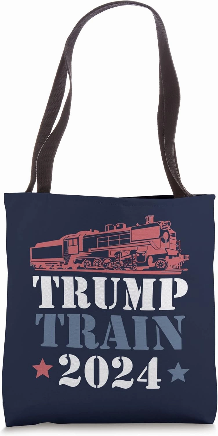 Trump Train 2024 Funny President Trump Supporter Re-election Tote Bag