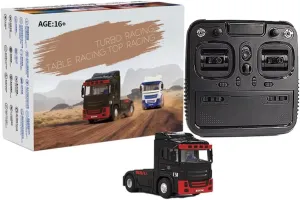 Turbo Racing C50-T 1/76 Scale Mini RC Drift Cars, 2.4G 3CH High Speed Remote Control Car, 4WD Off-Road Electric Remote Control Truck Tractor Model for Adults