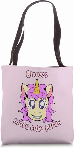 Unicorn - Braces make cute faces Tote Bag