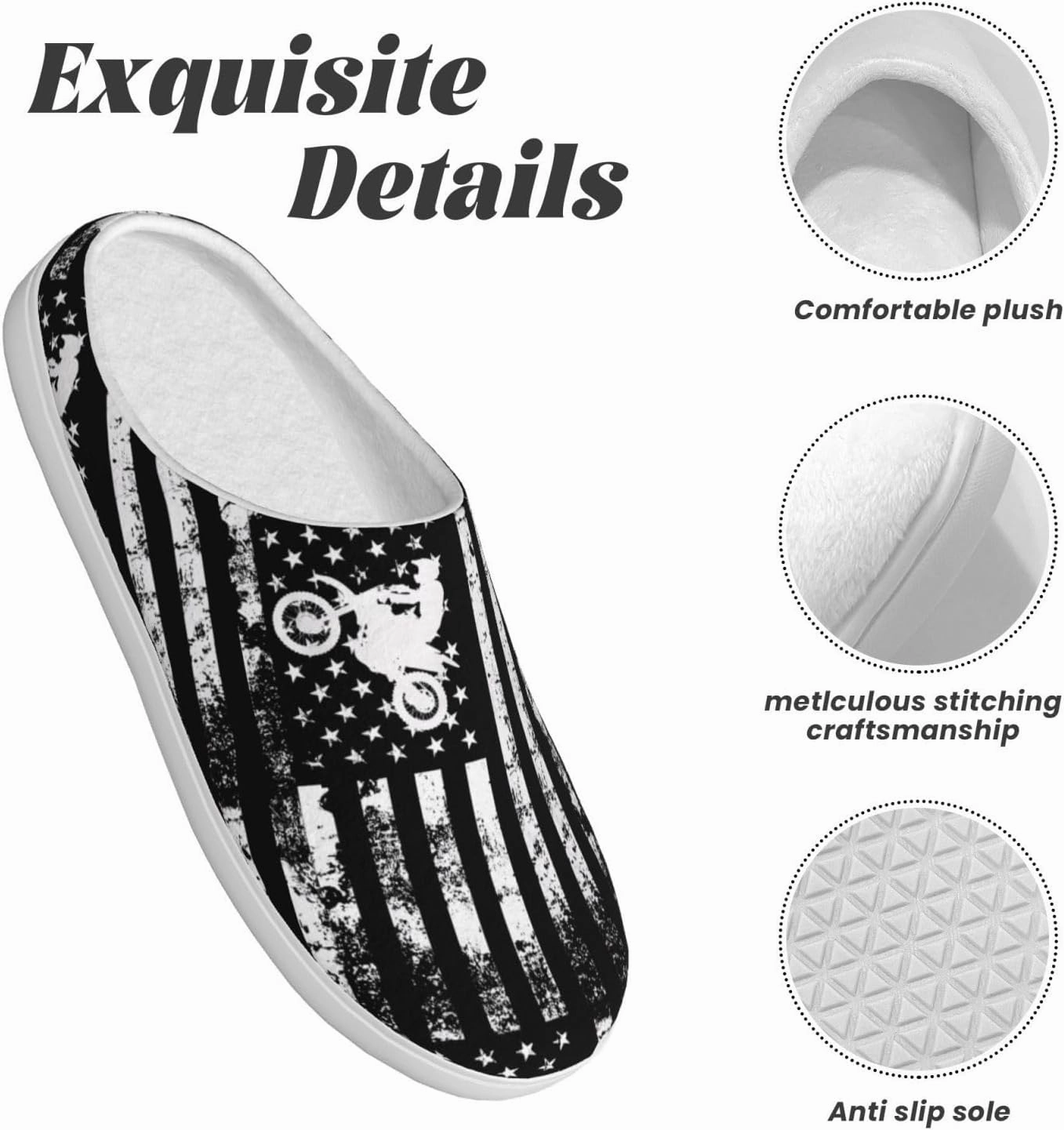 Unisex Slippers Winter Warm Non-Slip Fluffy Slippers Slip-On Plush Slippers House Slippers For Women Men Shoes Gifts