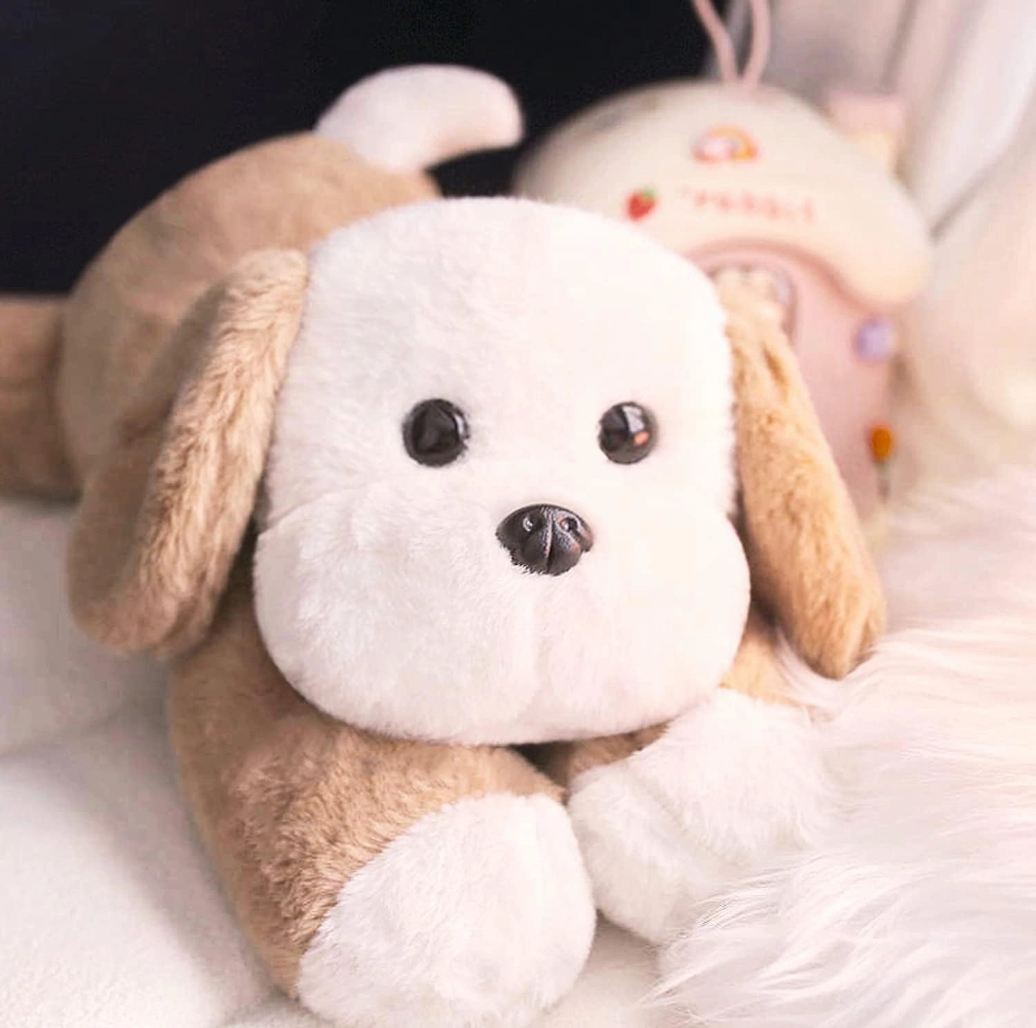 uoozii 20" | 4 Pounds Light Brown Dog Weighted Stuffed Animals with Unscented Microwavable Heating Pad, Cute Coolable Heatable Weighted Plush Warm Gift for Kids & Adults