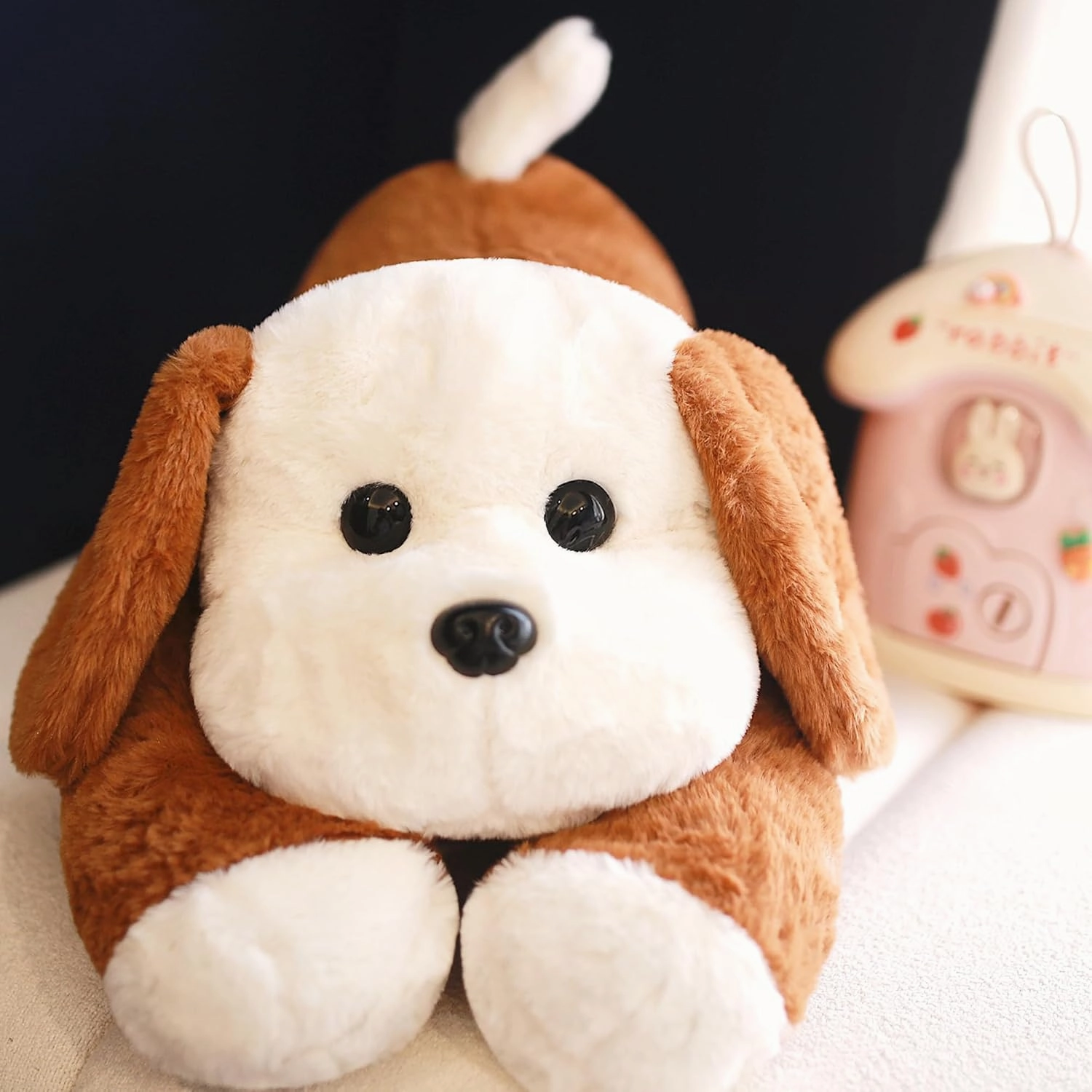 uoozii 24" | 5 Pounds Caramel Dog Weighted Stuffed Animals with Unscented Microwavable Heating Pad, Cute Coolable Heatable Weighted Plush Warm Gift for Kids & Adults