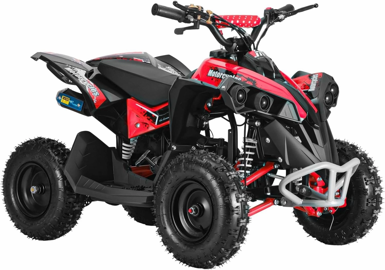 Upgraded Kids ATV 4 Wheeler, Upgraded 4 Wheeler for Child Ages 8-14 [Durable, ATV for Kids Gas Powered Up to 260LBS, Safe Comfort Design Red