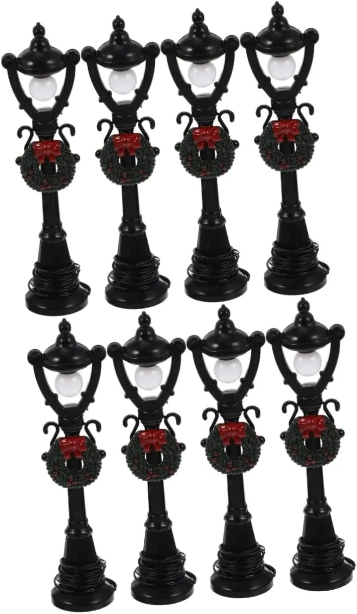 UPKOCH 8pcs Mini Decor Realistic Dollhouse Street Lamp Models for Miniature House Supplies Lightweight Compact Design for Scene Decoration