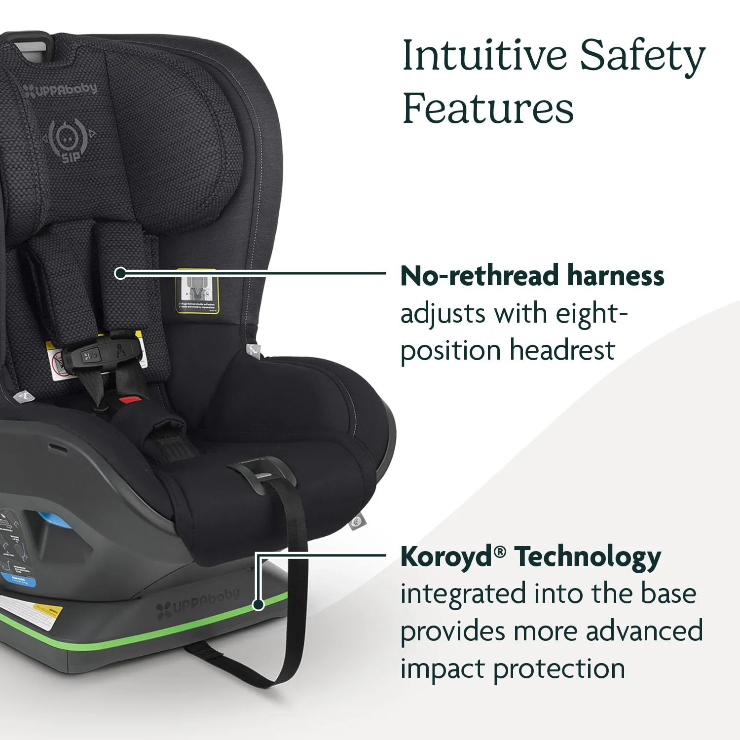 UPPAbaby Knox Convertible Car Seat/Rear Facing and Forward Facing/Intuitive Safety Features/Koroyd   CleanTech Technology/Removable Cup Holder Included/Jake (Charcoal)