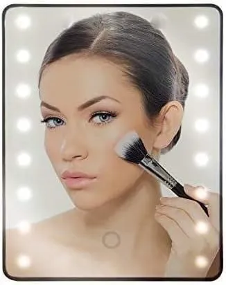 Vanity Mirror with Light - LED Makeup Mirror, Adjustable, 8" Round, Tabletop Mount, Compact, White