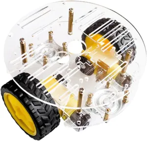 VANZACK DIY Smart Car Kit Round Robot Car with Double Layer Chassis for Learning Easy to Install Compatible with DIY Starter Projects