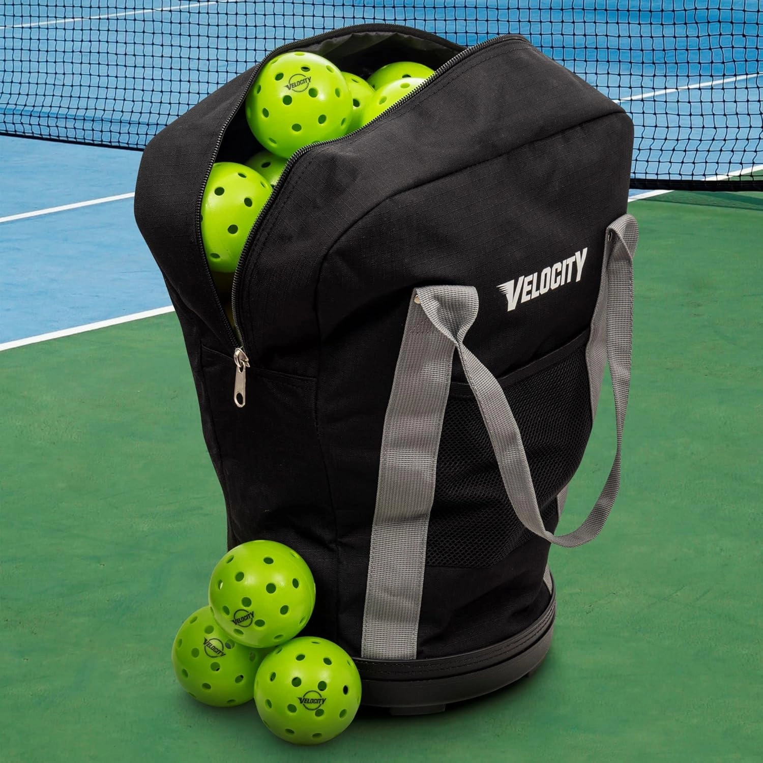 Velocity Heavy Duty Multipurpose Ball Bag with Durable Bottom - Holds up to 60-72 Balls - Ideal for Lacrosse, Baseball, Pickleball, Tennis & More
