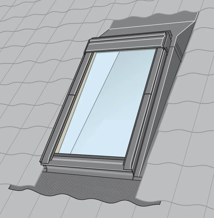 VELUX EAW 6000 Pro   Mini Dormer Flashing - For tiles up to 120mm in profile (for roof pitches 10° - 75°)