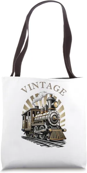 Vintage Railway - Oldschool Steam Locomotive Locomotive Fans Tote Bag