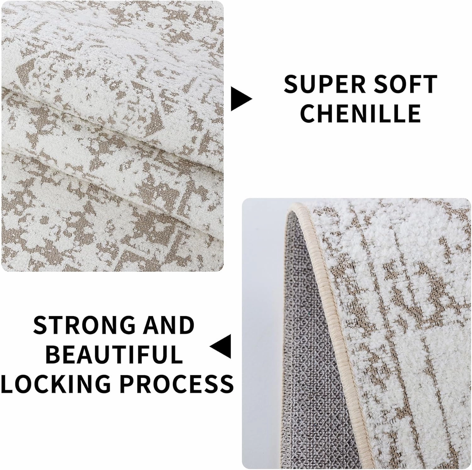 Vintage Runner Rug Non Slip for Hallway Bathroom Kitchen 2x3 ft, Ultra Soft Boho Carpet Runner with Low Pile Design Machine Washable Runner Rugs for Entryway Laundry Living Room (Khaki)