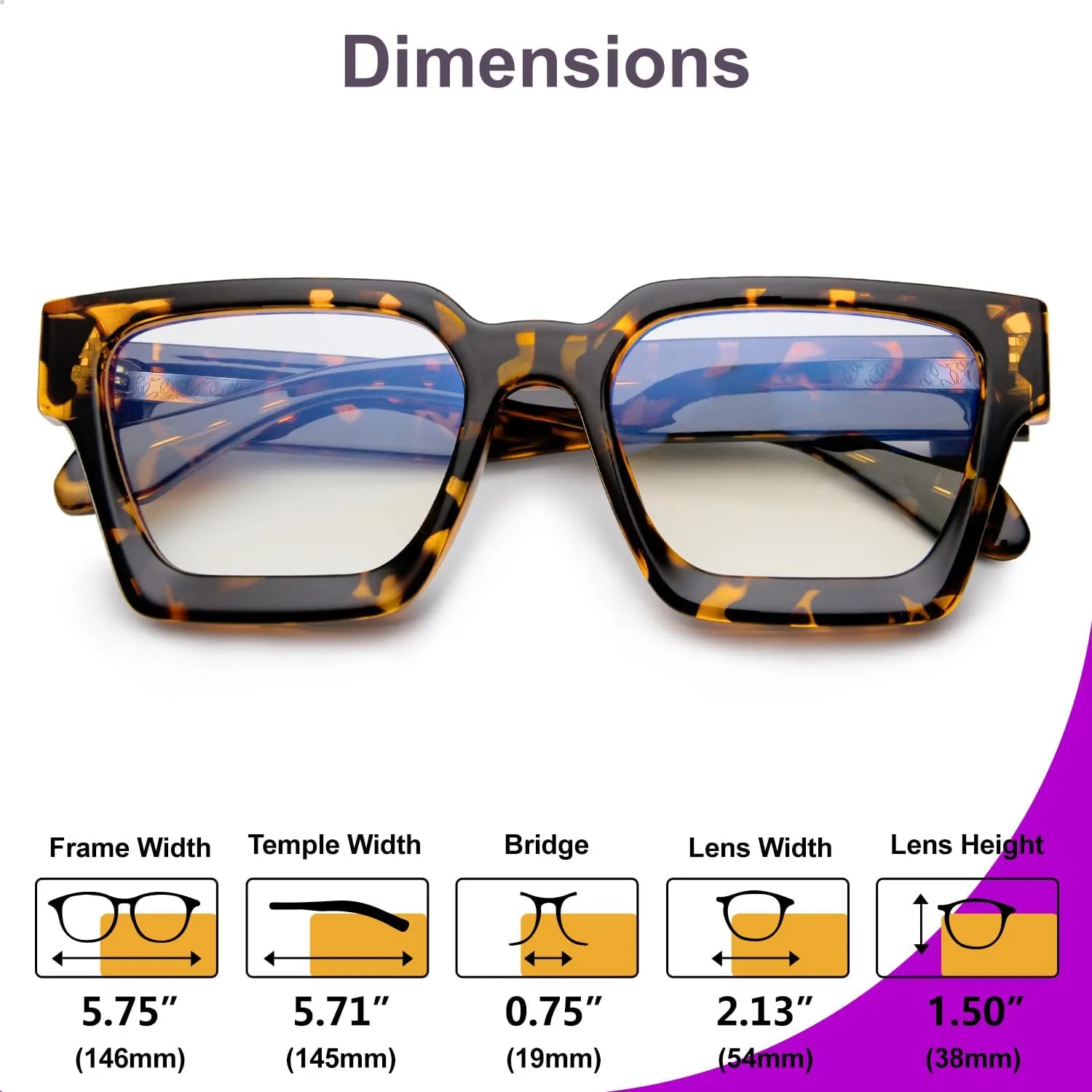 VISOONE 2 Pack Blue Light Blocking Glasses Rectangle Frame and Chic Preppy Look for Women Men RIVER