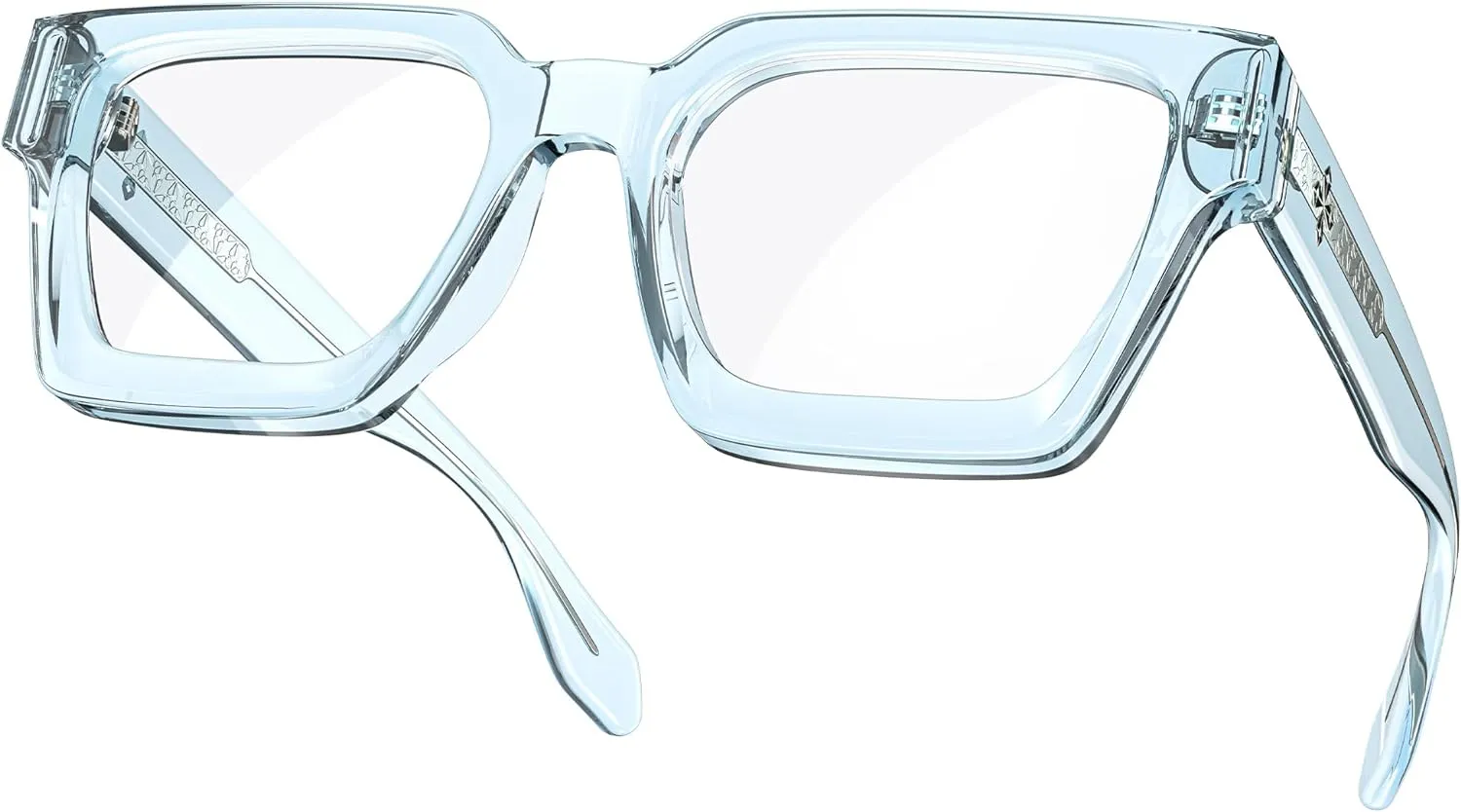 VISOONE Enhanced Version Rectangle Chic Preppy Look Blue Light Blocking Glasses for Women Men RIVER-LIGHTER