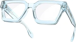 VISOONE Enhanced Version Rectangle Chic Preppy Look Blue Light Blocking Glasses for Women Men RIVER-LIGHTER