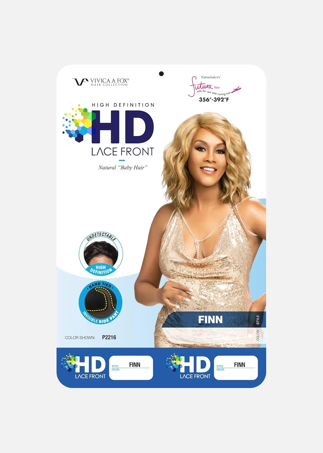 Vivica A. Fox FINN, Futura Synthetic Heat Resistant Fiber, HD Deep Lace Front, Natural Baby Hair, Layered Body Wave and Side Bang w/Invisible Side Part, Full Lace Front Wig (FS1B/30)